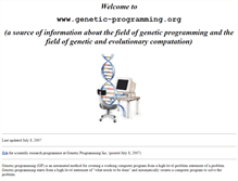 Tablet Screenshot of genetic-programming.org